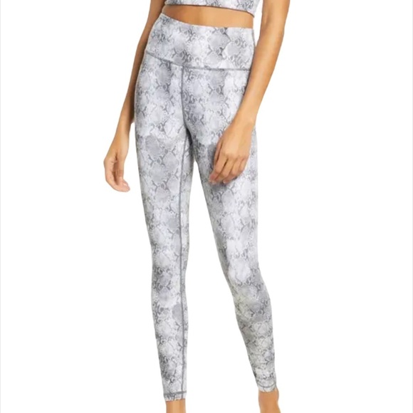 SPIRITUAL GANGSTER Essential High-rise Snake Print Leggings In Tonal Snake - Picture 1 of 12